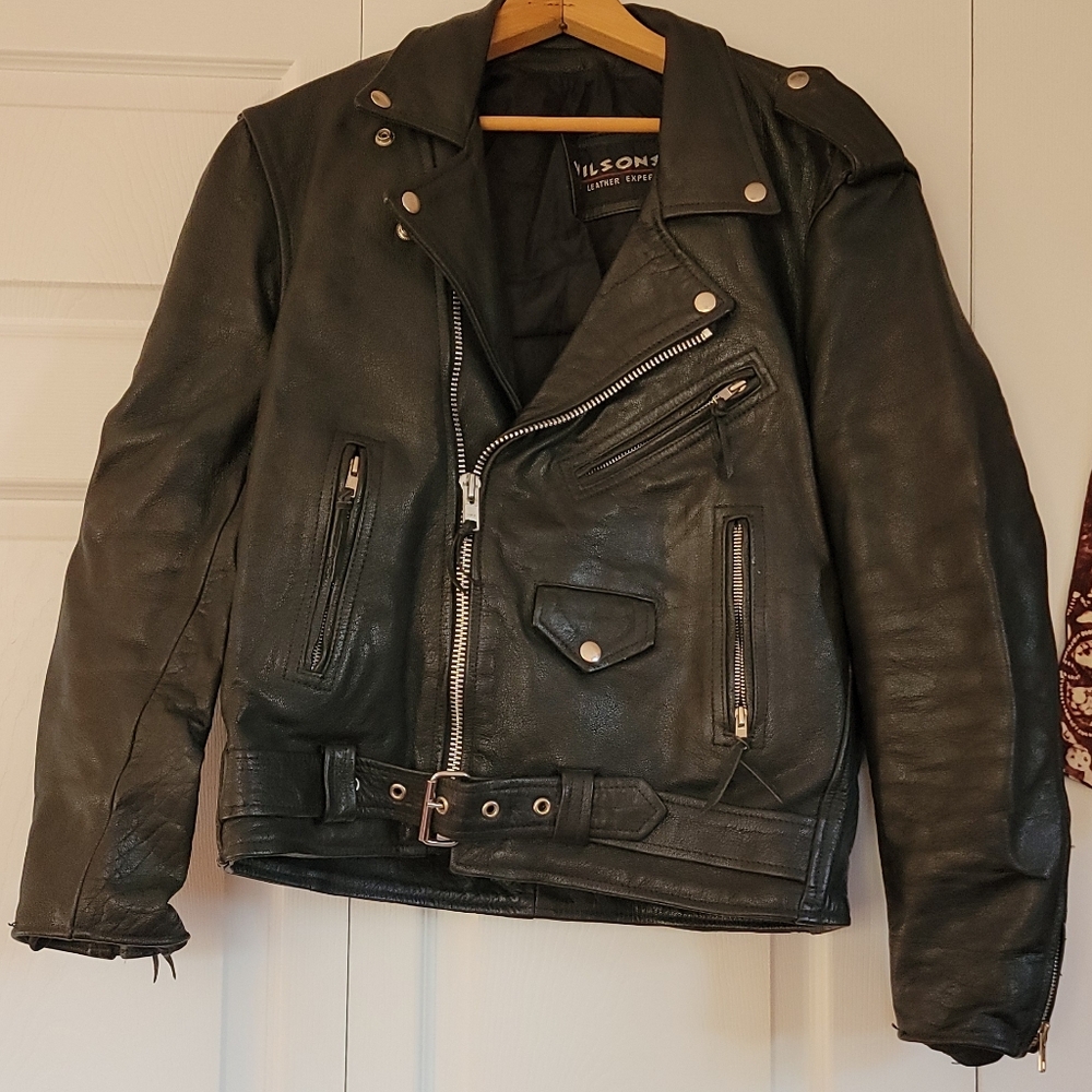 Women's Wilson's Black Leather Motorcycle Riding Jacket